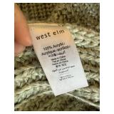 West Elm Chunky Knit Throw Blanket Sage Green 50x60 Good