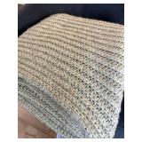 West Elm Chunky Knit Throw Blanket Sage Green 50x60 Good