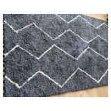 West Elm Souk Wool Rug 5x8 Gray Ivory Geometric Handmade Good