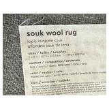 West Elm Souk Wool Rug 5x8 Gray Ivory Geometric Handmade Good