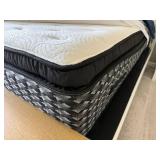 Queen Adjustable Bed Frame Set w Mattress Remote White Wood Finish