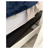 Queen Adjustable Bed Frame Set w Mattress Remote White Wood Finish