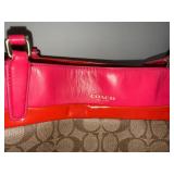 Coach Signature Tote Bag Pink Red Trim Style A1480-29783