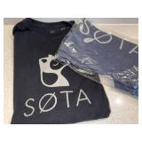 SOTA Graphic T-Shirt Lot of 2 Dog Logo Black Blue XL Good Condition