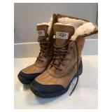 UGG Australia Shearling Winter Boots Brown Vibram Sole US 6 Very Good