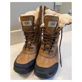 UGG Australia Shearling Winter Boots Brown Vibram Sole US 6 Very Good