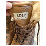 UGG Australia Shearling Winter Boots Brown Vibram Sole US 6 Very Good