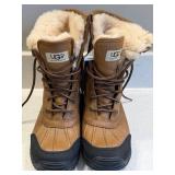 UGG Australia Shearling Winter Boots Brown Vibram Sole US 6 Very Good