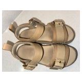 UGG Platform Buckle Strap Sandals Tan Beige Womens US 7 Good