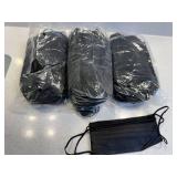 Unbranded Black Disposable Face Mask Lot Ear Loop Pleated Sealed Bags