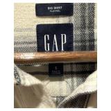 GAP Big Shirt Flannel Small Plus Gray Hooded Cardigan 2 Pc Lot