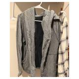 GAP Big Shirt Flannel Small Plus Gray Hooded Cardigan 2 Pc Lot