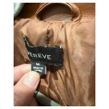 Evereve Faux Leather Moto Jacket & Floral Blouse Lot S M Good