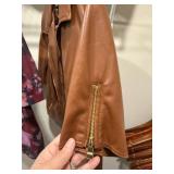 Evereve Faux Leather Moto Jacket & Floral Blouse Lot S M Good