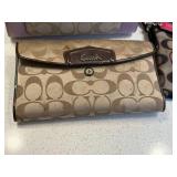 Coach Purse & Wallet Lot 4 Pc Signature Canvas Leather Mixed Condition