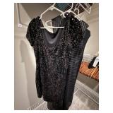 3 Black Dresses WHBM Sequin Cocktail H&M Maxi Bandage Midi Lot