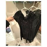 3 Black Dresses WHBM Sequin Cocktail H&M Maxi Bandage Midi Lot