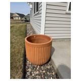Large Fluted Terracotta Color Outdoor Planter Pot Patio Garden Decor