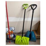 Snow Removal Tool Lot 3 Pc Shovels & Push Pusher Plastic Good