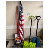 Snow Removal Tool Lot 3 Pc Shovels & Push Pusher Plastic Good