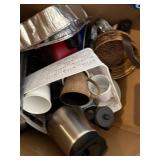 Mixed Kitchen Housewares Lot Mugs Pans Tumbler Basket Coffee Press
