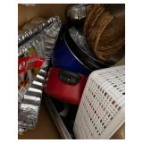Mixed Kitchen Housewares Lot Mugs Pans Tumbler Basket Coffee Press