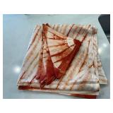 Tie Dye Tablecloth & Napkin Set Brown Cream Square Table Linens