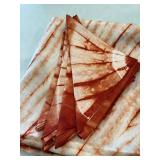 Tie Dye Tablecloth & Napkin Set Brown Cream Square Table Linens