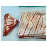 Tie Dye Tablecloth & Napkin Set Brown Cream Square Table Linens