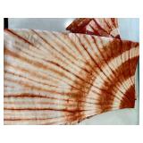 Tie Dye Tablecloth & Napkin Set Brown Cream Square Table Linens