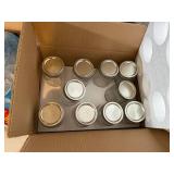 Paksh Glass Mason Jar Set 10pc 16 oz Clear w Metal Lids Open Box