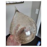 Set of 3 Crackle-Glass Teardrop light up orbs - Metallic Gold & Silver Finish