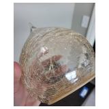 Set of 3 Crackle-Glass Teardrop light up orbs - Metallic Gold & Silver Finish