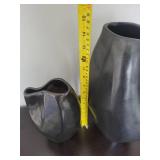 West Elm Sculptural Vases - Black Ceramic Set of 2