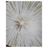 Sunburst Gold Framed Canvas Wall Art - Abstract Burst, 37x25 in