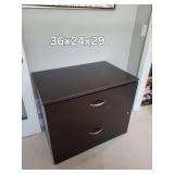 Dark Brown 2-Drawer File Cabinet with Lock - 36 in W x 24 in D x 29 in H