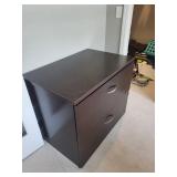 Dark Brown 2-Drawer File Cabinet with Lock - 36 in W x 24 in D x 29 in H