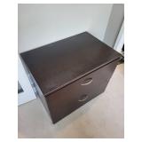 Dark Brown 2-Drawer File Cabinet with Lock - 36 in W x 24 in D x 29 in H