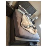 Dark Wood Bed Frame with Storage Drawers - Queen Size (65x86x60)
