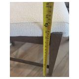 Counter Height Bar Stools - White Upholstery, Dark Wood (Lot of 4)