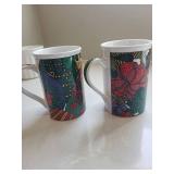 FireWorks Holiday Elegance 1995 Limited Edition Stoneware Mugs