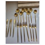 Farberware Knife Set And Gold-Tone Flatware