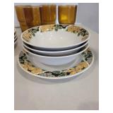 Yellow Floral Border Dinnerware Set