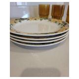 Yellow Floral Border Dinnerware Set