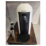 Nespresso Espresso Machine White with Black Front and Milk Frother Kit