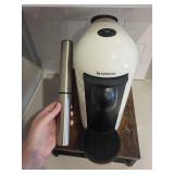 Nespresso Espresso Machine White with Black Front and Milk Frother Kit