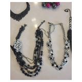 Black Jewelry Collection - Necklaces, Bracelets, Earrings & Cross Pendant