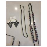 Black Jewelry Collection - Necklaces, Bracelets, Earrings & Cross Pendant