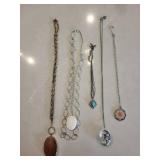 Necklaces - Assorted Pendant Necklaces with Stone, Turquoise & Floral Pendants