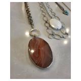 Necklaces - Assorted Pendant Necklaces with Stone, Turquoise & Floral Pendants